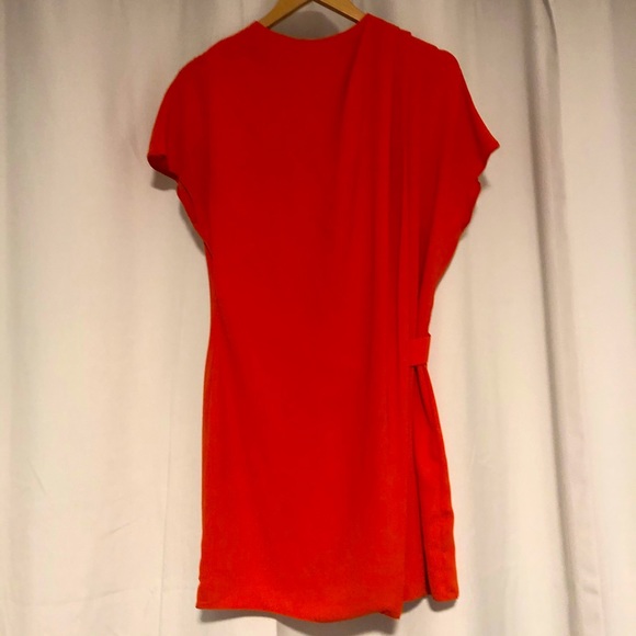 ASOS | Bright Orange Drape Mini Dress - Picture 3 of 7